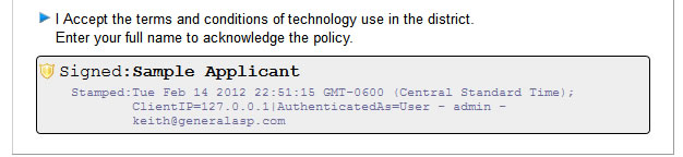 Electronic Signature entered